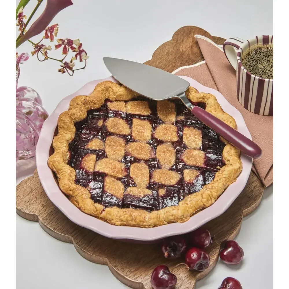 Noon & Moon Pie Dish, Cherry Lacquer, 9 Inch